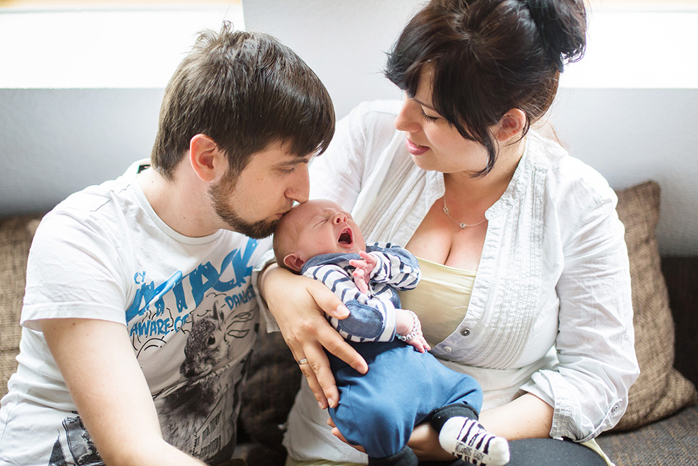 family photo session with newborn baby boy