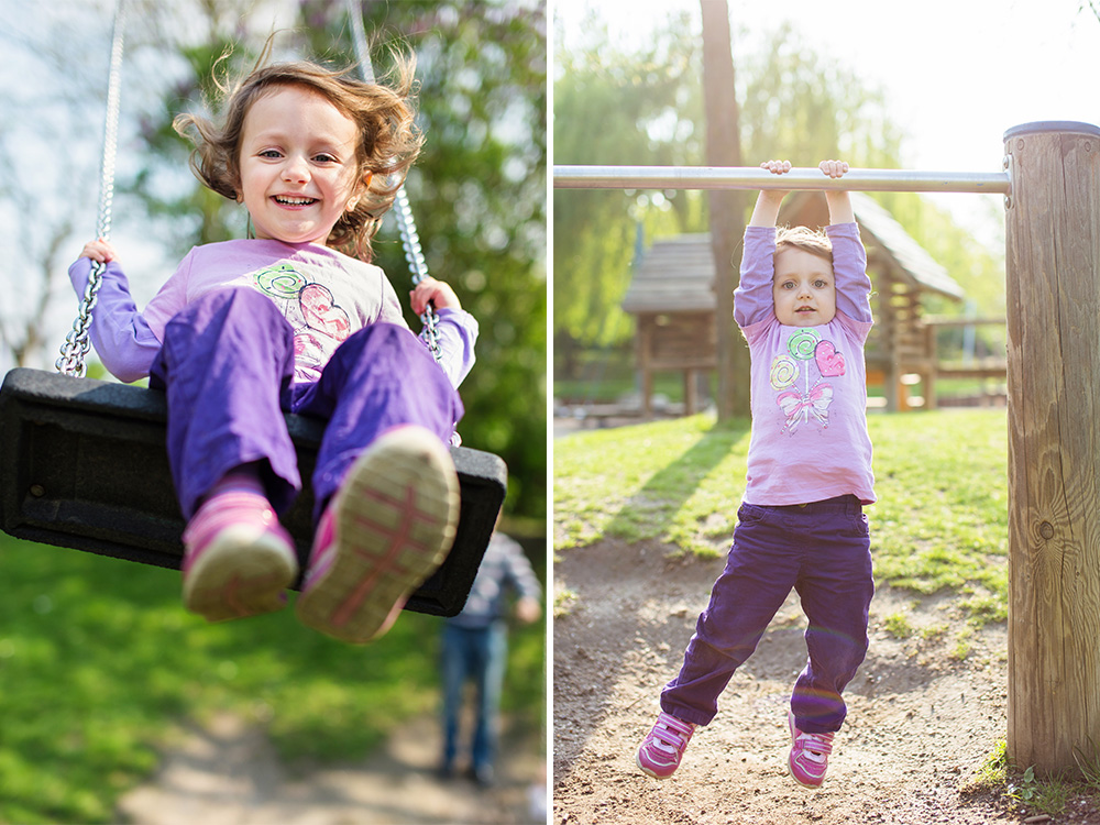 Lea girl on playground smiling