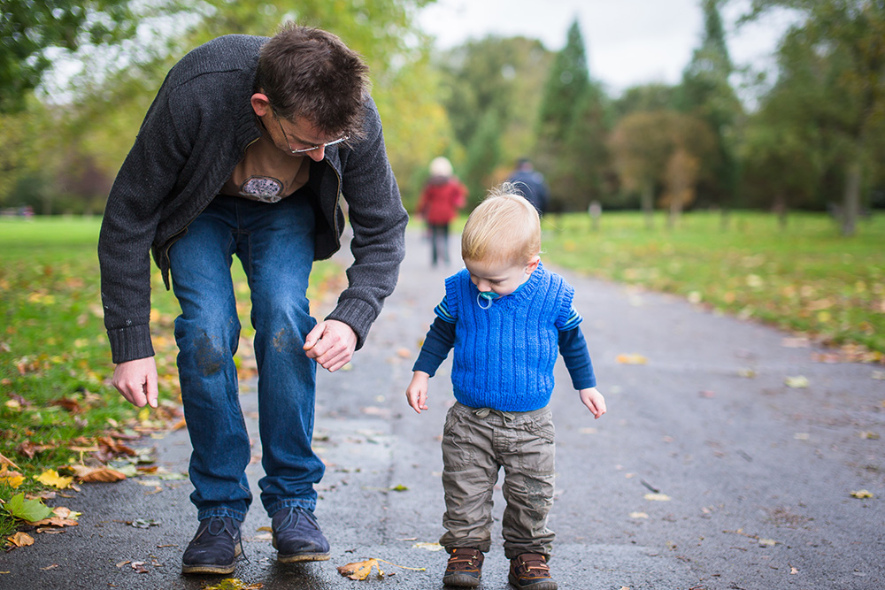 dad having fun with son