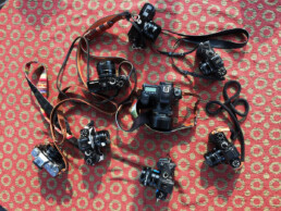 fuji cameras on the table