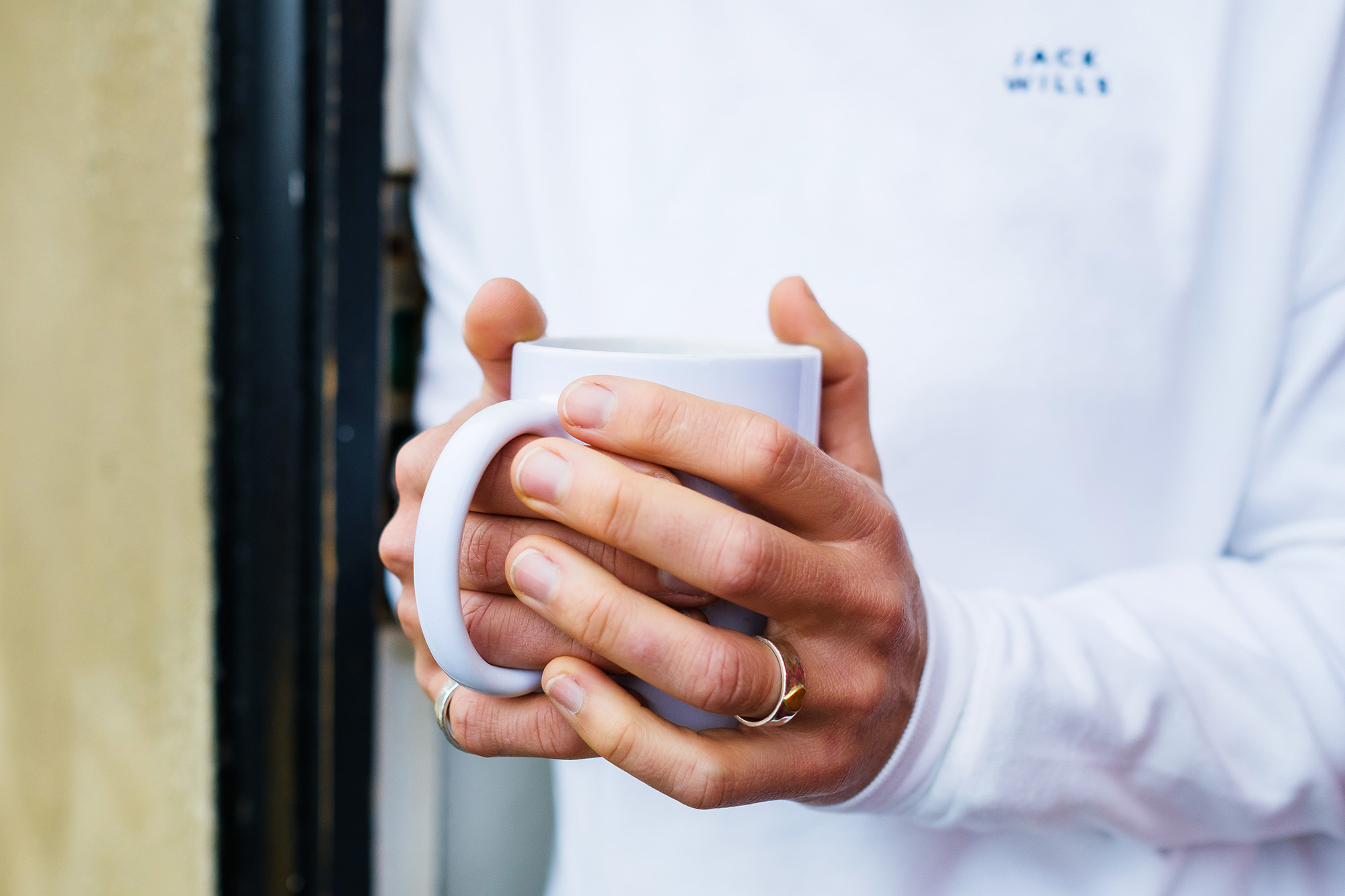 close up hands tea