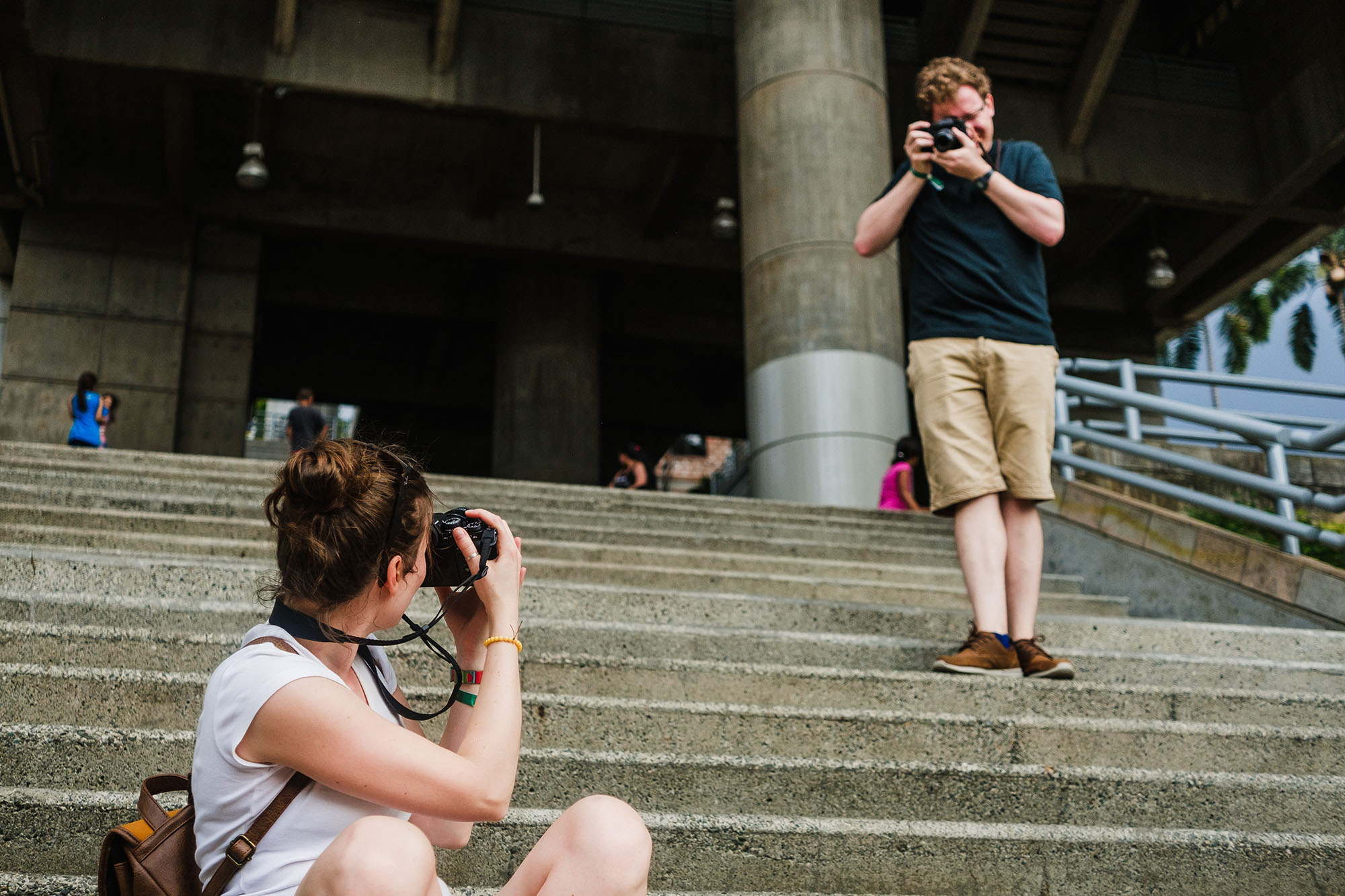 Street photographers in Colombia