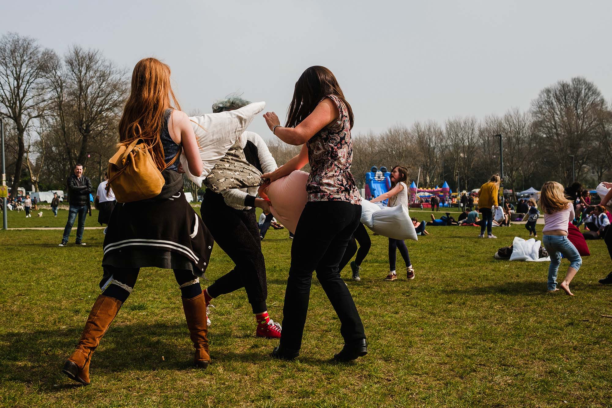 Documentary photography Brighton pillow fight