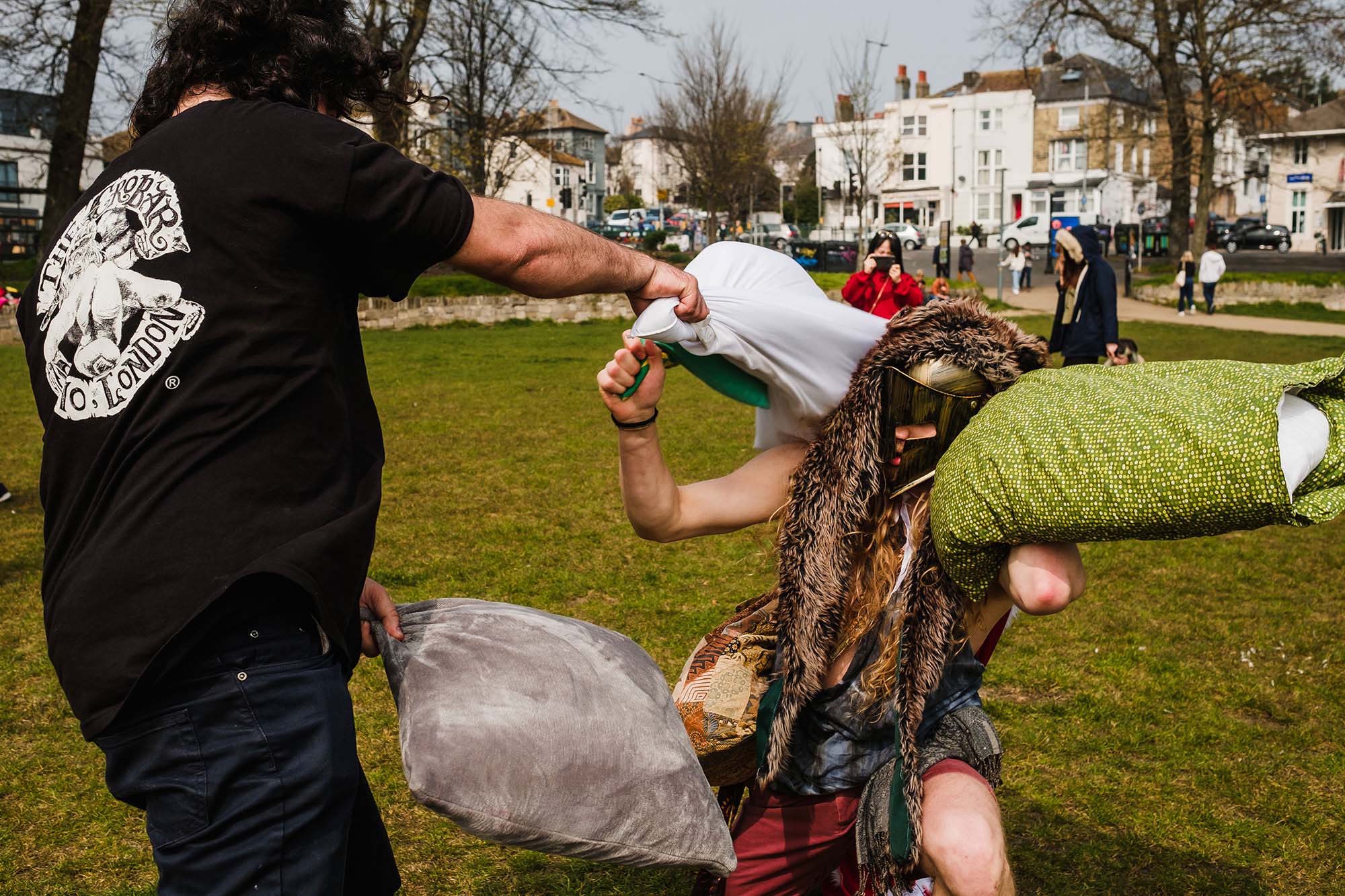 Documentary photography Brighton pillow fight