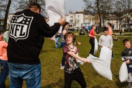 documentary photography . Brighton Pillow Fight