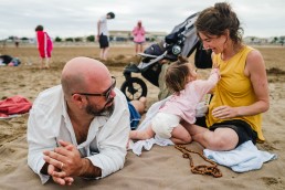 family photos on the beach