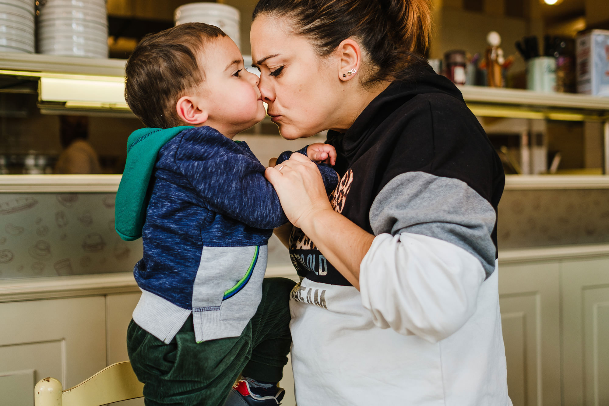 mummy and toddler son in italy