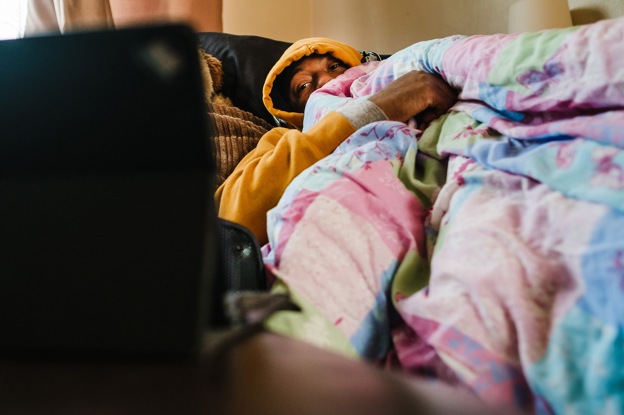 duvet day lazy on couch