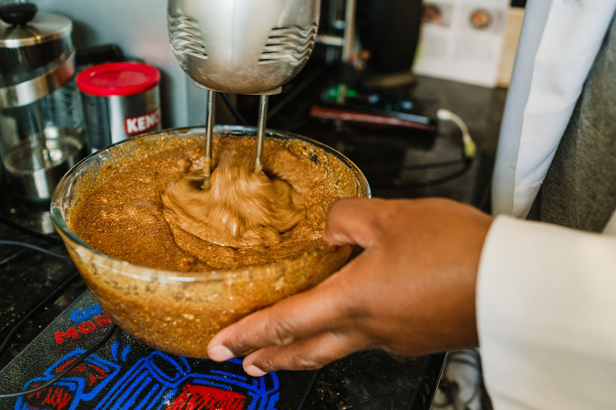 mixing the batter