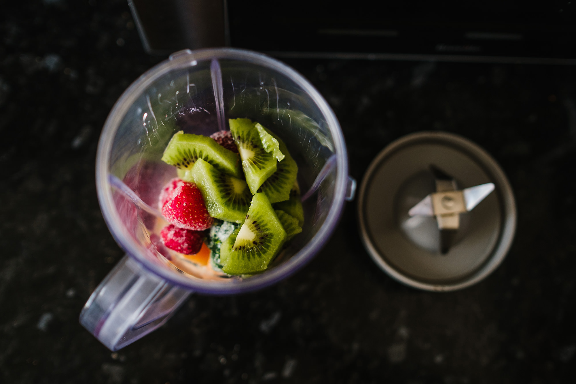 making a smoothie during april lockdown