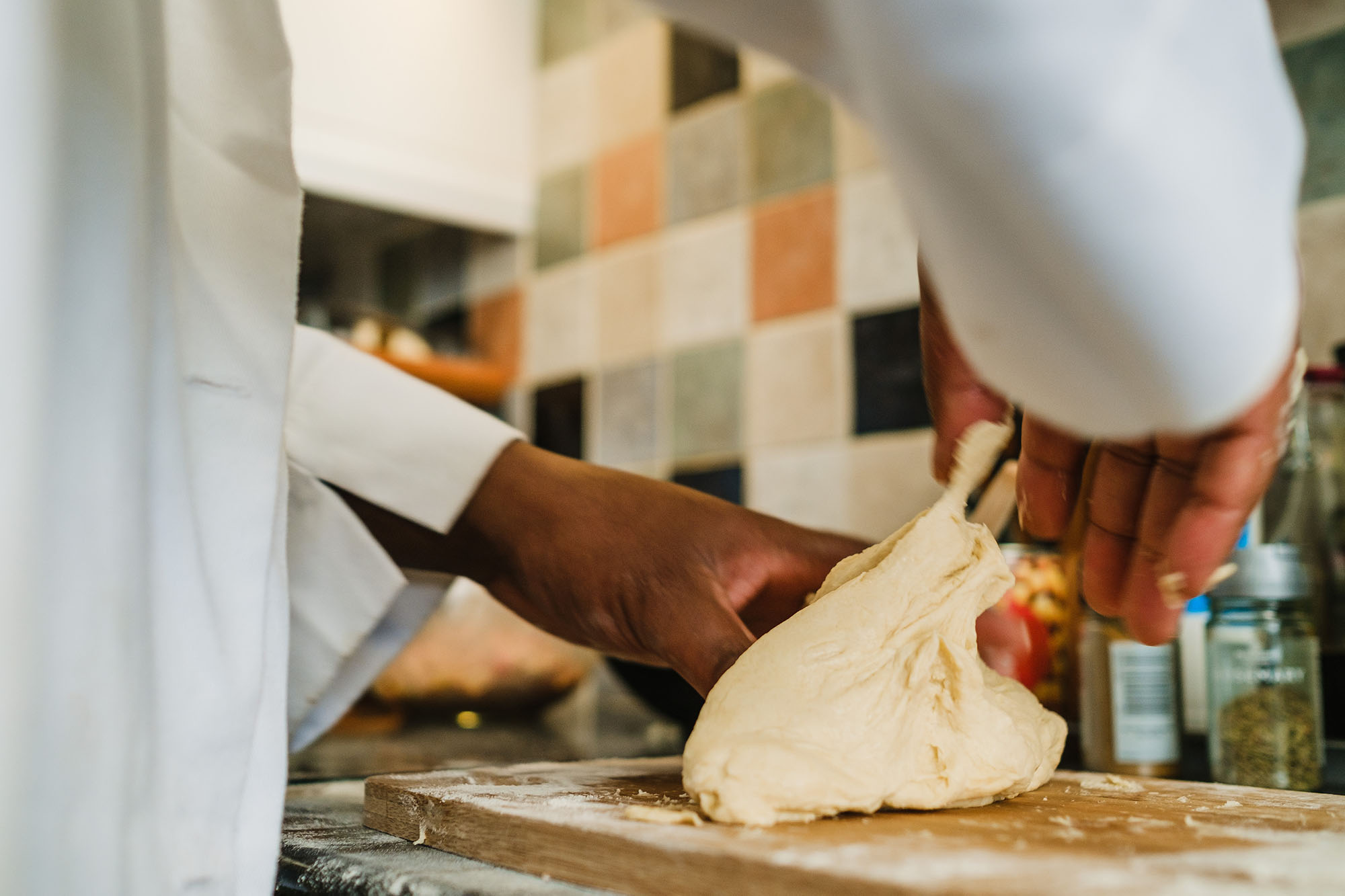 making pastry for sausage rolls