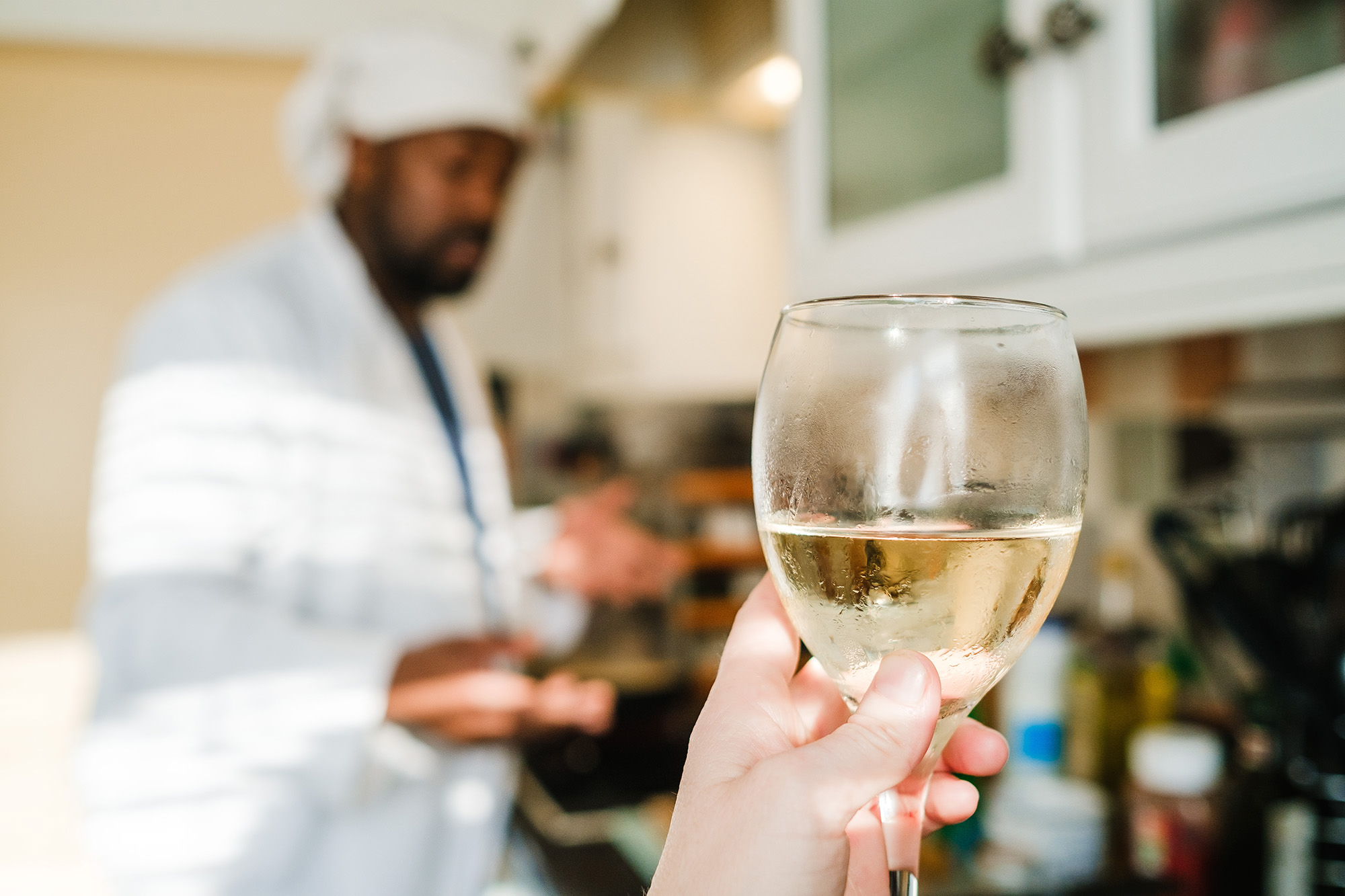 cooking risotto with wine for facebook