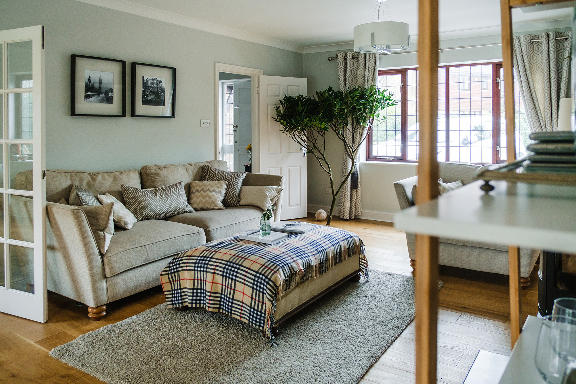 front room wide angle view interior design