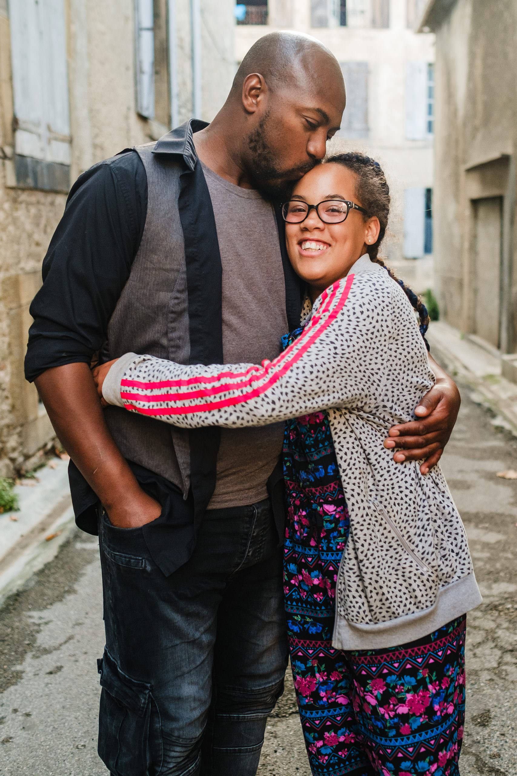 portrait of single dad with daughter