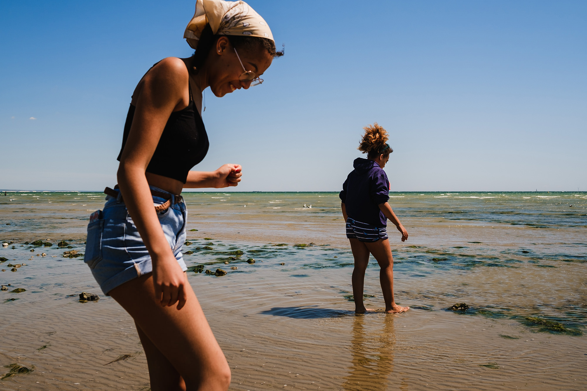 sisters on the beach