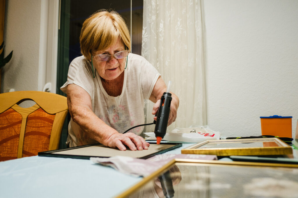 crafting at home with mum