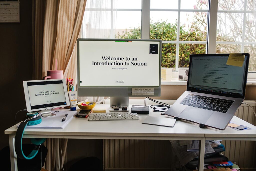 Photos of your workspace with and without you in them.